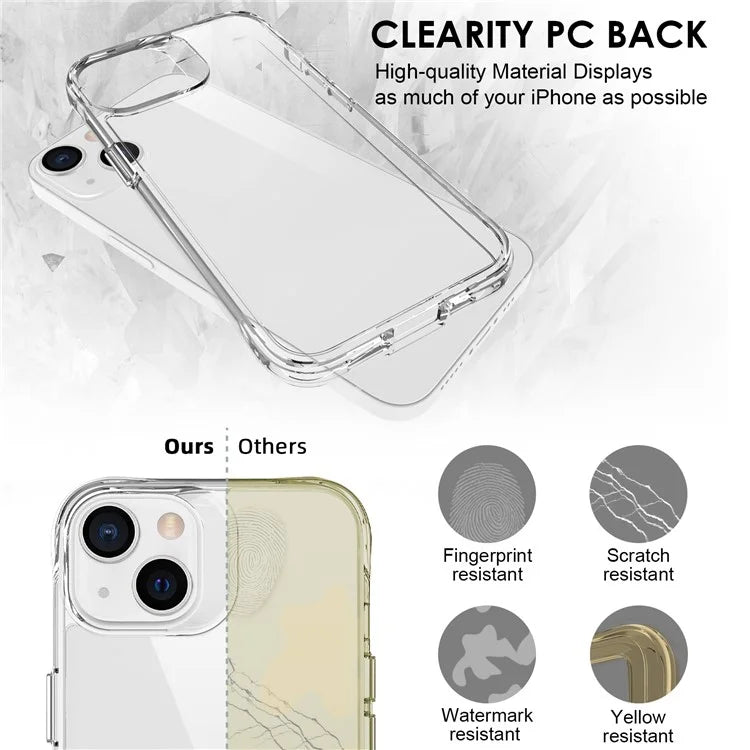 For iPhone 13 6.1 inch Case Anti-fall PC+TPU Phone Back Cover with Electroplating Button