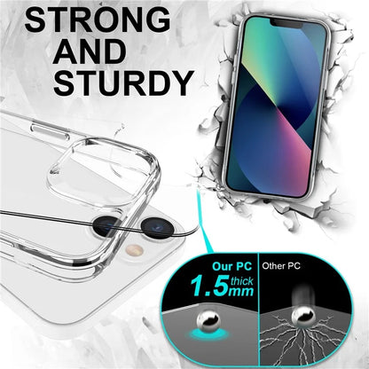 For iPhone 13 6.1 inch Case Anti-fall PC+TPU Phone Back Cover with Electroplating Button
