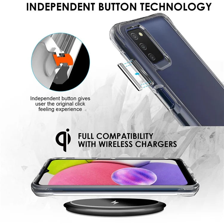 For Samsung Galaxy A03s (164.2 x 75.9 x 9.1mm) Dustproof PC + TPU Cover HD Transparent Phone Case