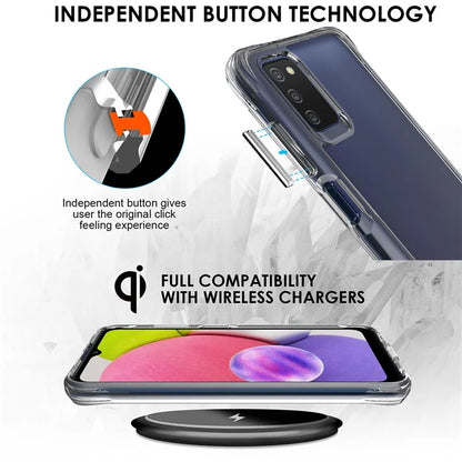 For Samsung Galaxy A03s (164.2 x 75.9 x 9.1mm) Dustproof PC + TPU Cover HD Transparent Phone Case