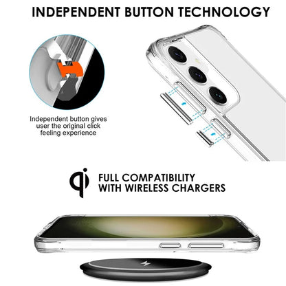 For Samsung Galaxy S24+ HD Clear Phone Case Drop Protection PC + TPU Cell Phone Cover