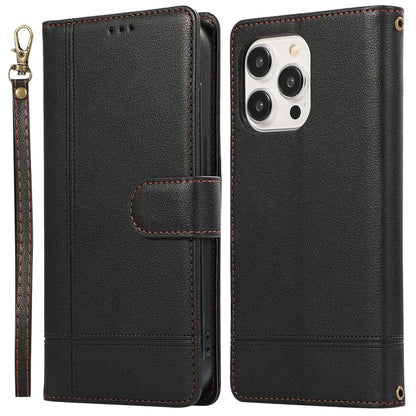 For iPhone 13 Pro 6.1 inch Cell Phone Case PU Leather Flip Cover with Mirror