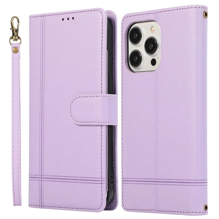 For iPhone 13 Pro 6.1 inch Cell Phone Case PU Leather Flip Cover with Mirror