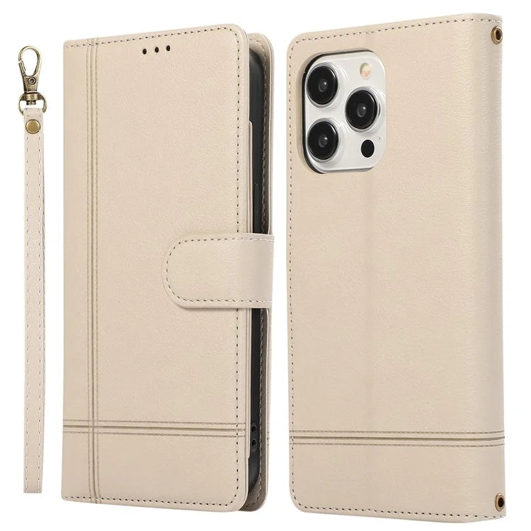 For iPhone 12 Pro Max Cell Phone Case PU Leather Stand Cover with Mirror