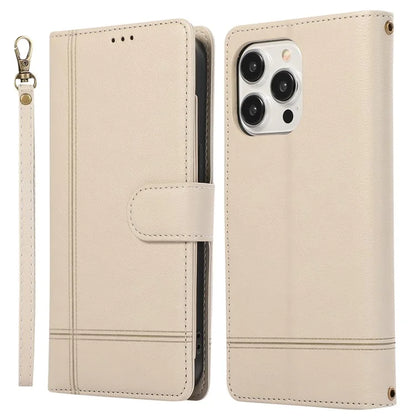 For iPhone 12 Pro Max Cell Phone Case PU Leather Stand Cover with Mirror