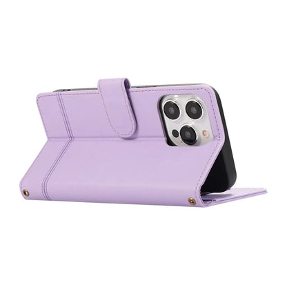For iPhone 12 Pro Max Cell Phone Case PU Leather Stand Cover with Mirror