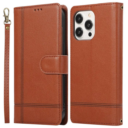 For iPhone 12 Pro Max Cell Phone Case PU Leather Stand Cover with Mirror