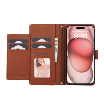 For iPhone 12 Pro Max Cell Phone Case PU Leather Stand Cover with Mirror