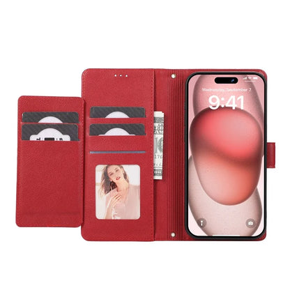 For iPhone 12 Pro Max Cell Phone Case PU Leather Stand Cover with Mirror
