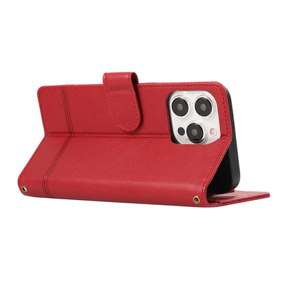 For iPhone 12 Pro Max Cell Phone Case PU Leather Stand Cover with Mirror