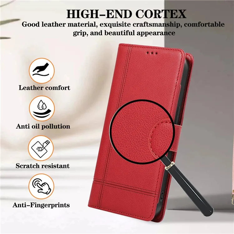 For iPhone 12 Pro Max Cell Phone Case PU Leather Stand Cover with Mirror