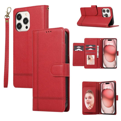 For iPhone 14 Pro Max Cell Phone Cases Folio Flip Leather Cover with Mirror