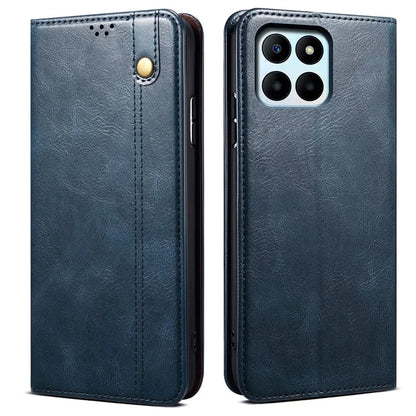 For Honor X8b 4G Waxy Crazy Horse Texture Case PU Leather Phone Cover Wallet