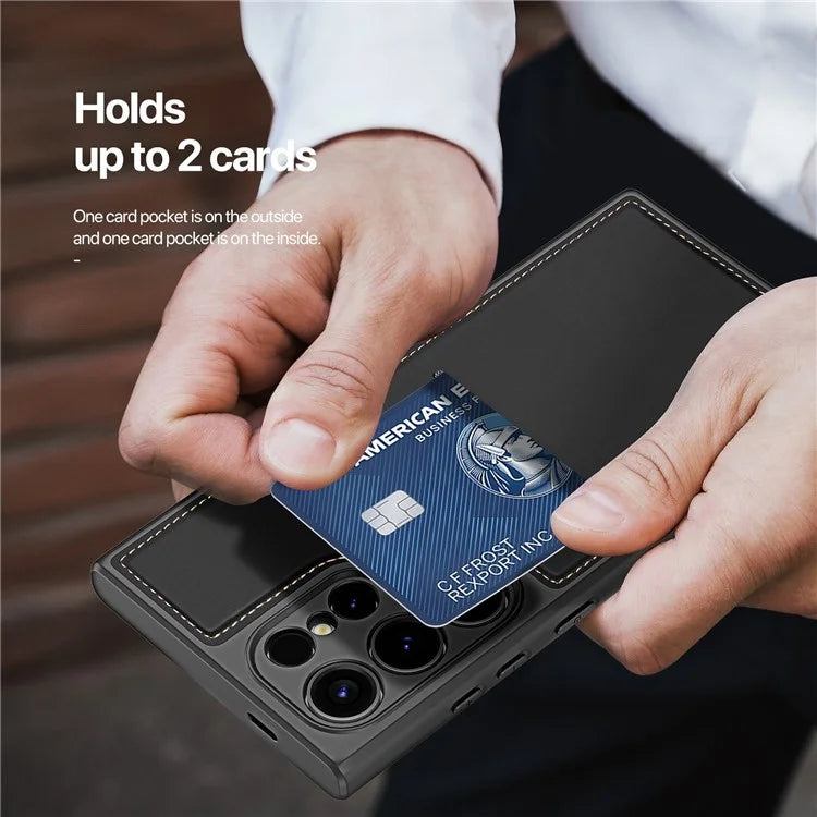 DUX DUCIS Rafi II Series for Samsung Galaxy S24 Ultra Magnetic Phone Case with Card Slots Kickstand