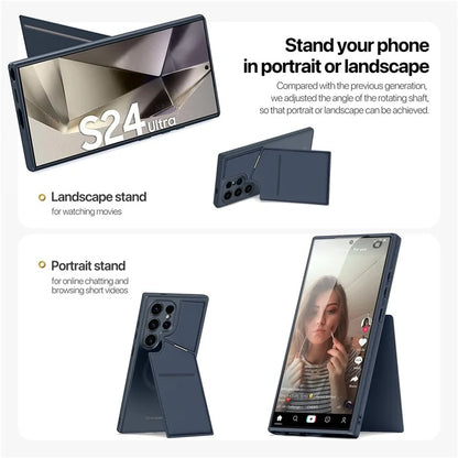 DUX DUCIS Rafi II Series for Samsung Galaxy S24 Ultra Magnetic Phone Case with Card Slots Kickstand