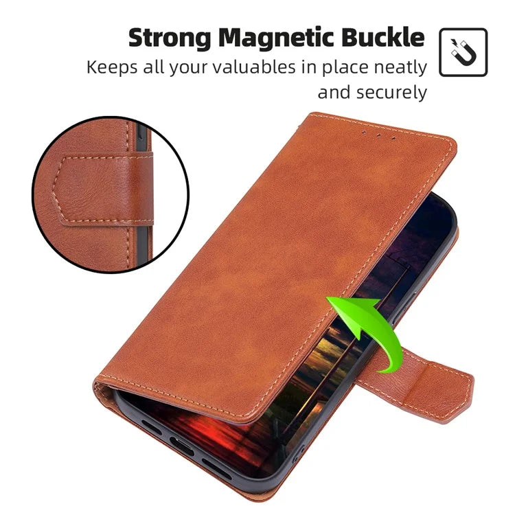 For Samsung Galaxy A25 5G (Global) (161.0 x 76.5 x 8.3mm) Case Leather Cowhide Texture Phone Cover with RFID Blocking Wallet