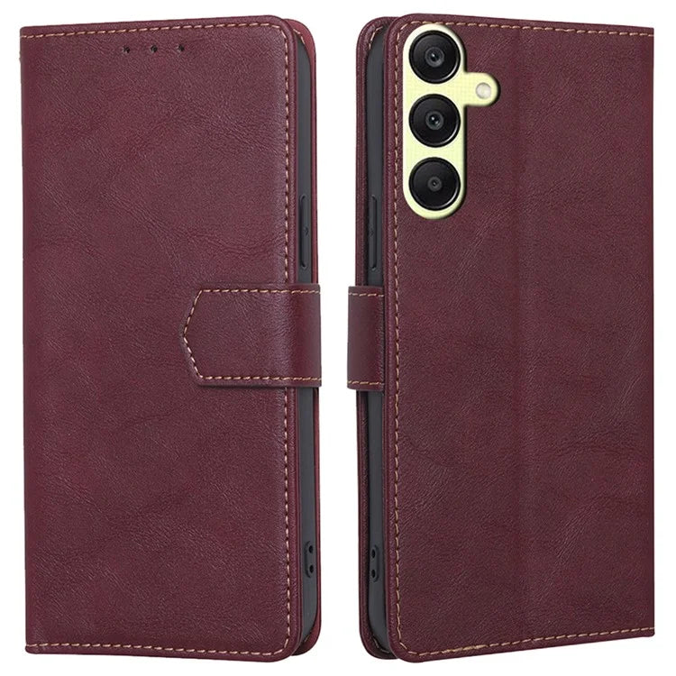 For Samsung Galaxy A25 5G (Global) (161.0 x 76.5 x 8.3mm) Case Leather Cowhide Texture Phone Cover with RFID Blocking Wallet