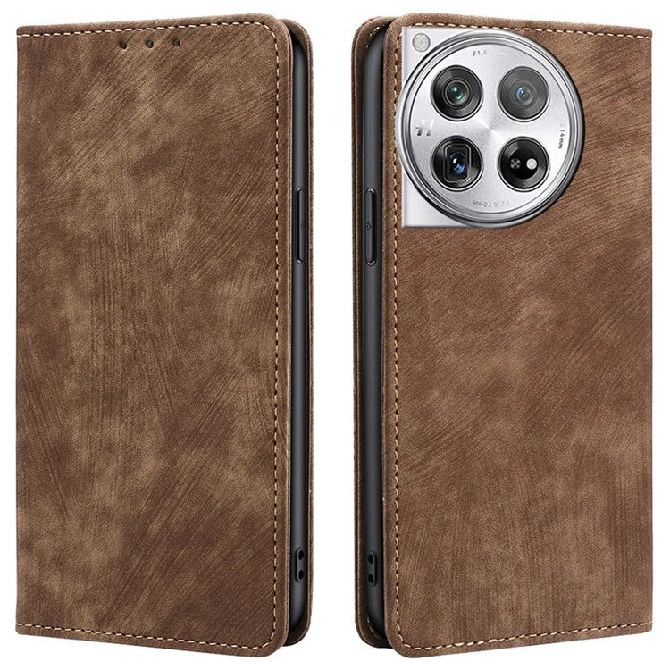 For OnePlus 12 5G Magnetic Case PU Leather Stand Wallet RFID Blocking Phone Protector