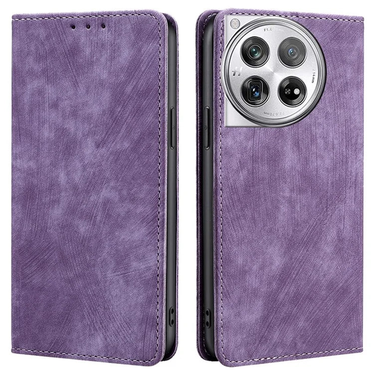 For OnePlus 12 5G Magnetic Case PU Leather Stand Wallet RFID Blocking Phone Protector
