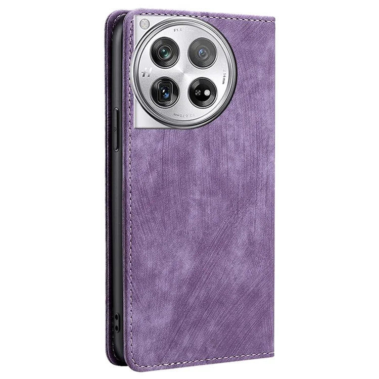 For OnePlus 12 5G Magnetic Case PU Leather Stand Wallet RFID Blocking Phone Protector