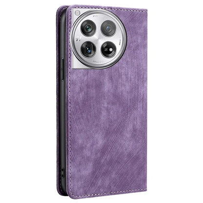 For OnePlus 12 5G Magnetic Case PU Leather Stand Wallet RFID Blocking Phone Protector