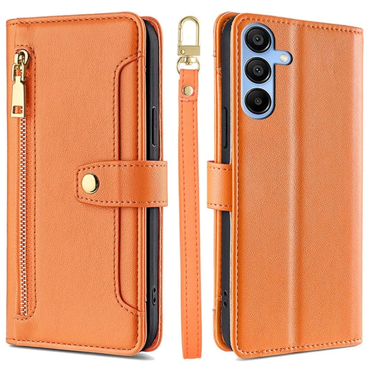 For Samsung Galaxy A15 4G / A15 5G Magnetic Phone Case Zipper Pocket 6 Card Holders Cover