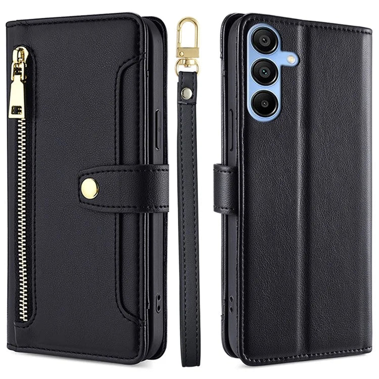 For Samsung Galaxy A15 4G / A15 5G Magnetic Phone Case Zipper Pocket 6 Card Holders Cover