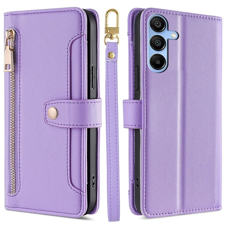 For Samsung Galaxy A15 4G / A15 5G Magnetic Phone Case Zipper Pocket 6 Card Holders Cover