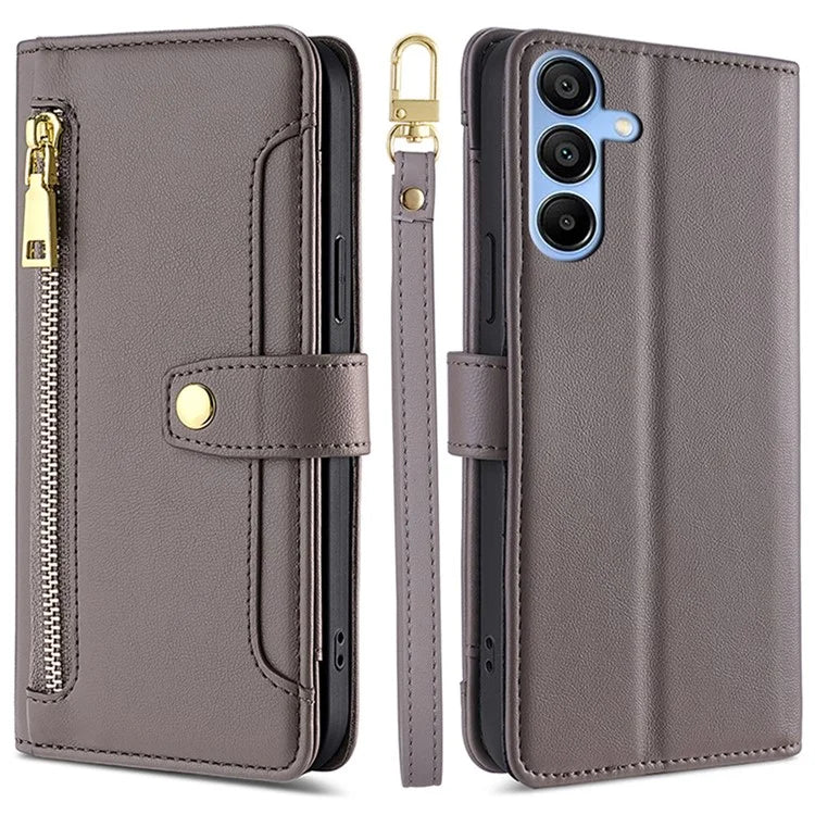 For Samsung Galaxy A15 4G / A15 5G Magnetic Phone Case Zipper Pocket 6 Card Holders Cover