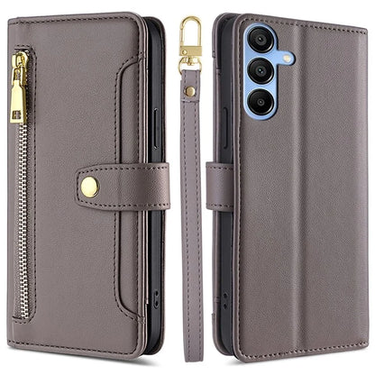 For Samsung Galaxy A15 4G / A15 5G Magnetic Phone Case Zipper Pocket 6 Card Holders Cover