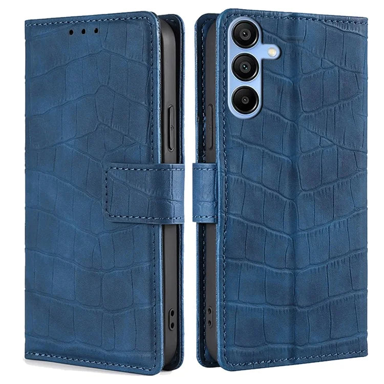 Crocodile Texture Shell for Samsung Galaxy A15 4G / 5G Phone Case Wallet PU Leather Phone Stand Cover