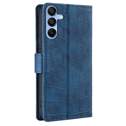 Crocodile Texture Shell for Samsung Galaxy A15 4G / 5G Phone Case Wallet PU Leather Phone Stand Cover