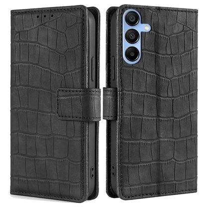 Crocodile Texture Shell for Samsung Galaxy A15 4G / 5G Phone Case Wallet PU Leather Phone Stand Cover