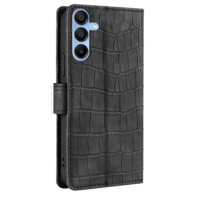 Crocodile Texture Shell for Samsung Galaxy A15 4G / 5G Phone Case Wallet PU Leather Phone Stand Cover