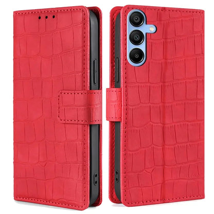 Crocodile Texture Shell for Samsung Galaxy A15 4G / 5G Phone Case Wallet PU Leather Phone Stand Cover