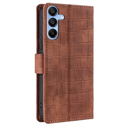 Crocodile Texture Shell for Samsung Galaxy A15 4G / 5G Phone Case Wallet PU Leather Phone Stand Cover