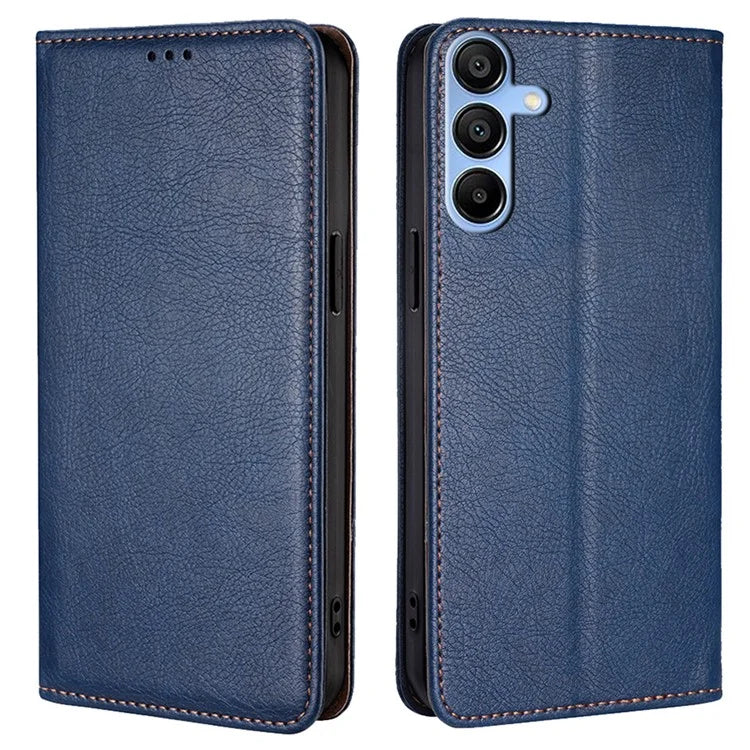 For Samsung Galaxy A15 4G / A15 5G Case Solid Color PU Leather Magnetic Closing Phone Guard Cover