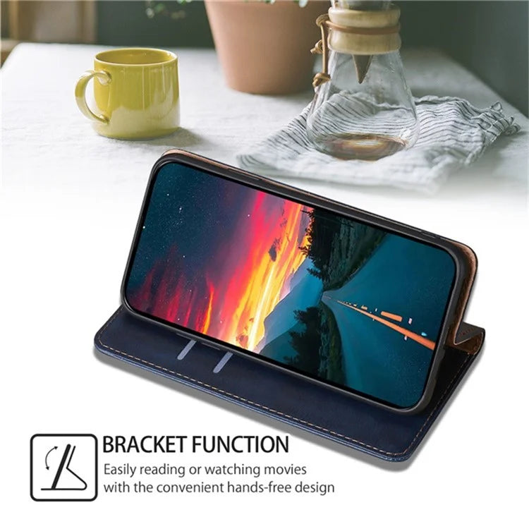 For Samsung Galaxy A15 4G / A15 5G Case Solid Color PU Leather Magnetic Closing Phone Guard Cover