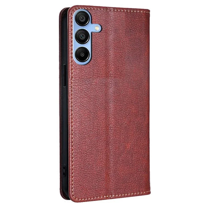 For Samsung Galaxy A15 4G / A15 5G Case Solid Color PU Leather Magnetic Closing Phone Guard Cover