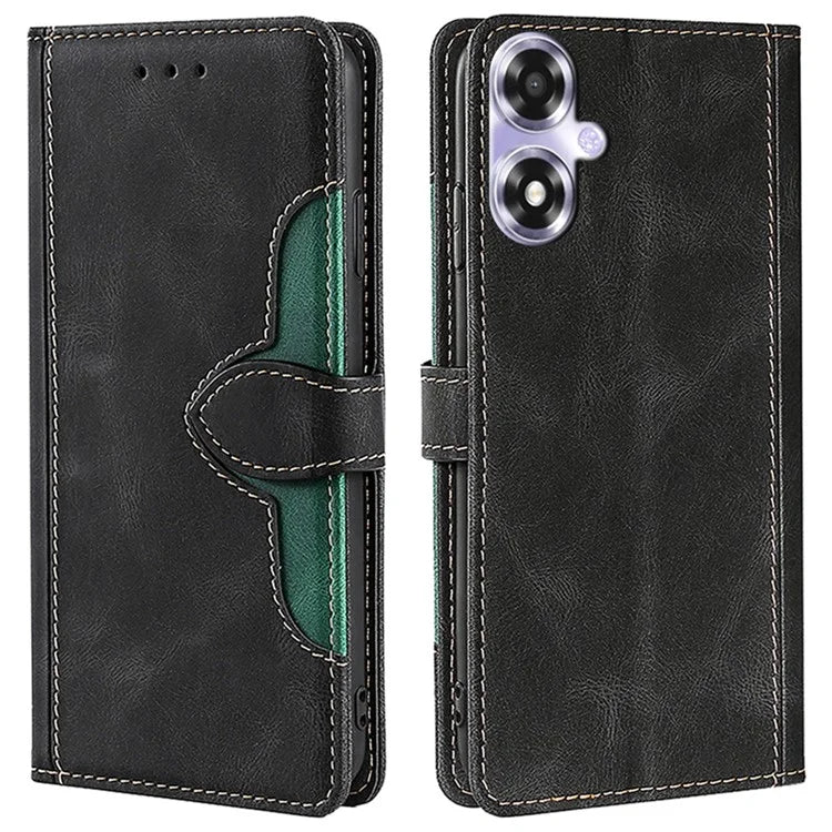 For Oppo A2x 5G / A2m 5G Leather Case Stand Wallet Cover Straw Hat Pattern