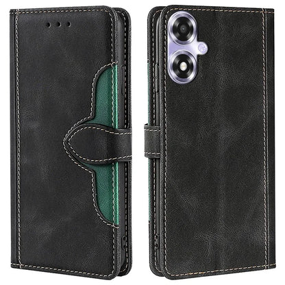 For Oppo A2x 5G / A2m 5G Leather Case Stand Wallet Cover Straw Hat Pattern