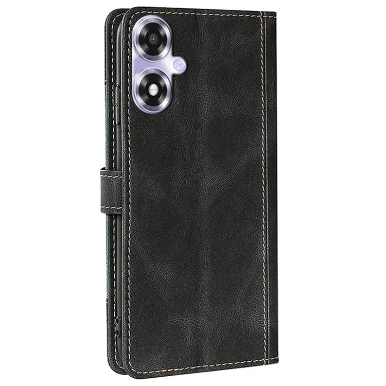 For Oppo A2x 5G / A2m 5G Leather Case Stand Wallet Cover Straw Hat Pattern