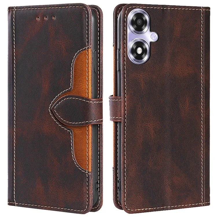 For Oppo A2x 5G / A2m 5G Leather Case Stand Wallet Cover Straw Hat Pattern
