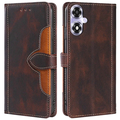 For Oppo A2x 5G / A2m 5G Leather Case Stand Wallet Cover Straw Hat Pattern