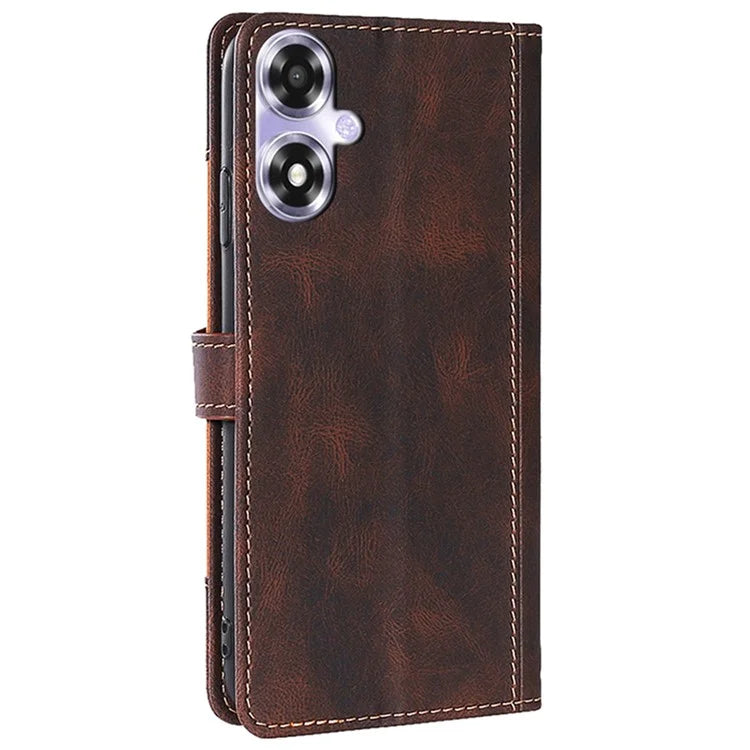 For Oppo A2x 5G / A2m 5G Leather Case Stand Wallet Cover Straw Hat Pattern