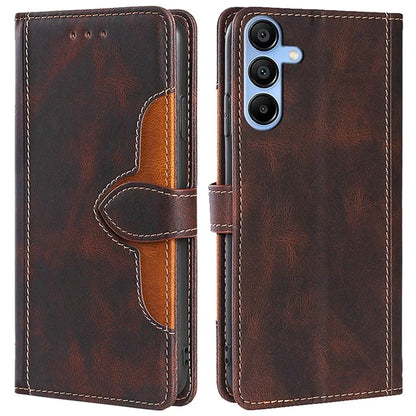 For Samsung Galaxy A15 4G / A15 5G Cover Straw Hat Design PU Leather Stand Wallet Cell Phone Case