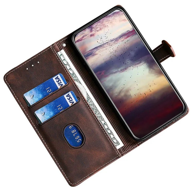 For Samsung Galaxy A15 4G / A15 5G Cover Straw Hat Design PU Leather Stand Wallet Cell Phone Case