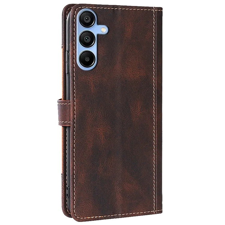 For Samsung Galaxy A15 4G / A15 5G Cover Straw Hat Design PU Leather Stand Wallet Cell Phone Case