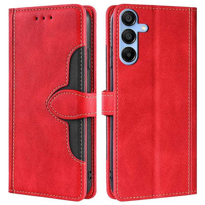 For Samsung Galaxy A15 4G / A15 5G Cover Straw Hat Design PU Leather Stand Wallet Cell Phone Case