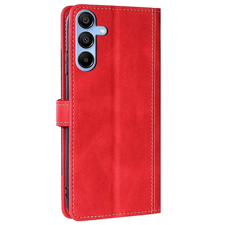 For Samsung Galaxy A15 4G / A15 5G Cover Straw Hat Design PU Leather Stand Wallet Cell Phone Case